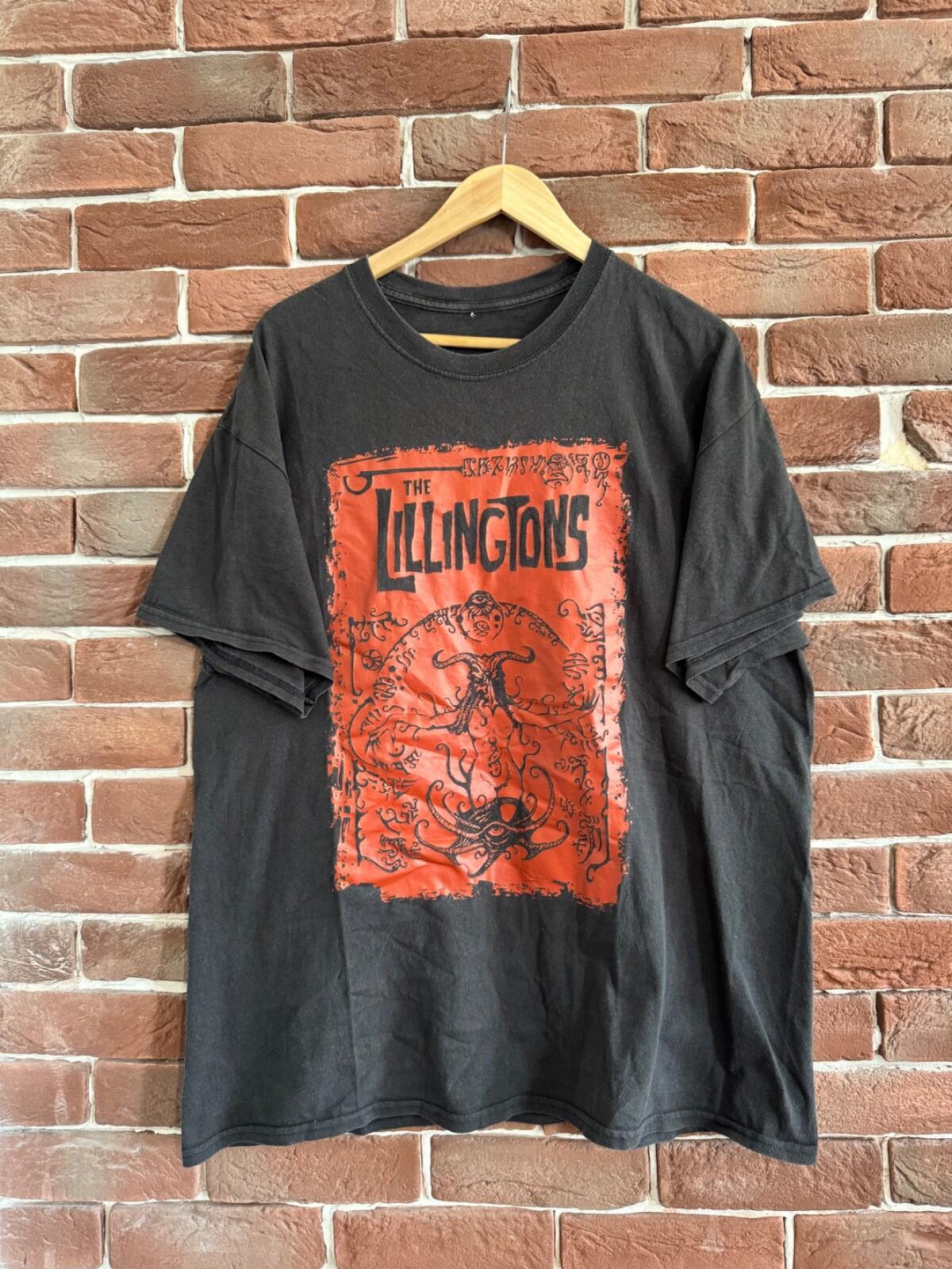 RARE Vintage 00s The Lillingtons Punk Rock Band Y2K Tees xl black Unisex T-Shirt S
