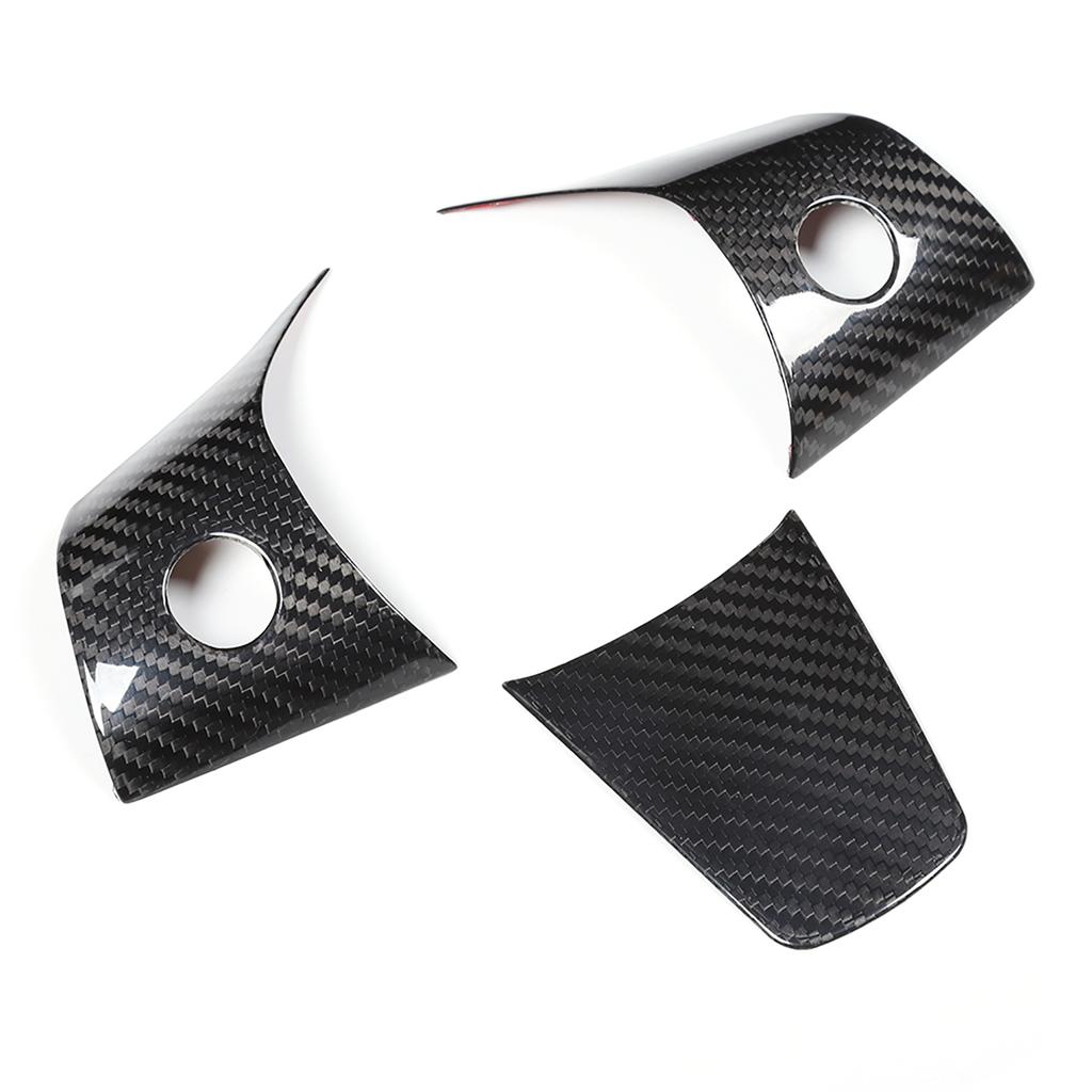 Carbon Fiber Steering Wheel Frame Cover Trim Fits for Tesla Model 3 17 19