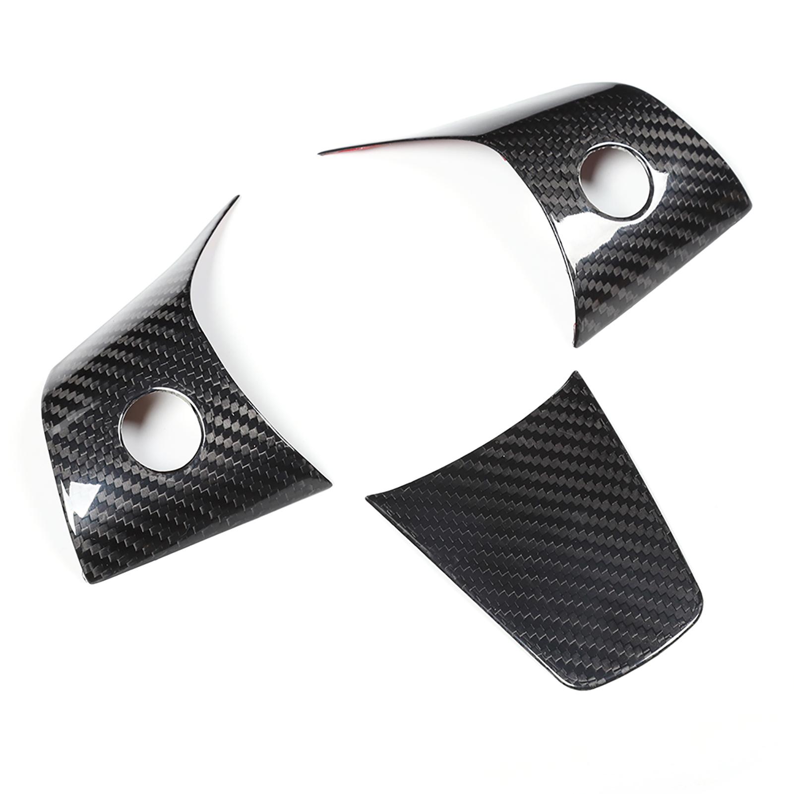 Carbon Fiber Steering Wheel Frame Cover Trim Fits for Tesla Model 3 17 19