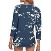 Women's Fashionable And Casual Floral Print V Neck 3/4 Sleeve T Shirt Top Basic V Neck Regular Top