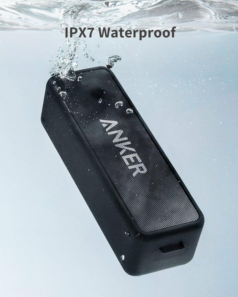 Anker Soundcore 2 Portable Bluetooth Speaker with Stereo Sound, Bluetooth 5, Bassup, IPX7 Waterproof, 24-Hour Playtime
