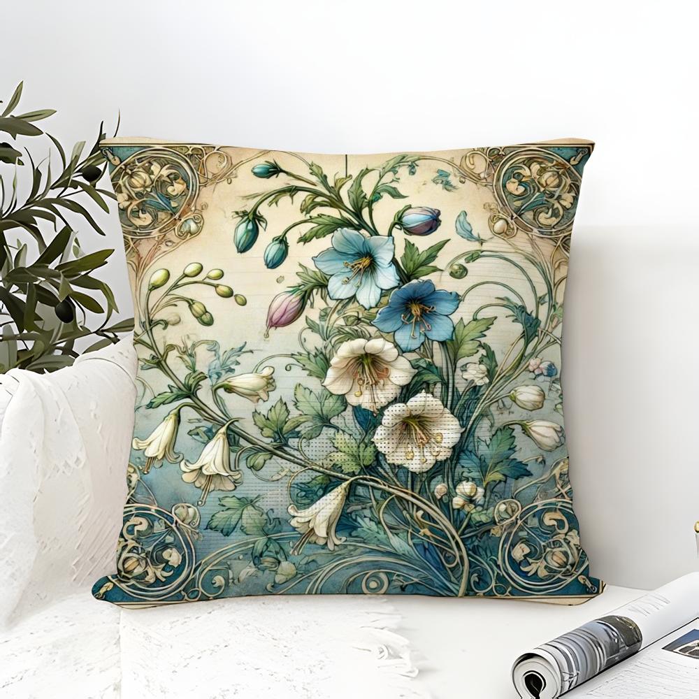 Diverse Painted Floral Prints Pillow Case Linen Pillow Case Sofa Home Decor Cushion Cover Cushion Cove