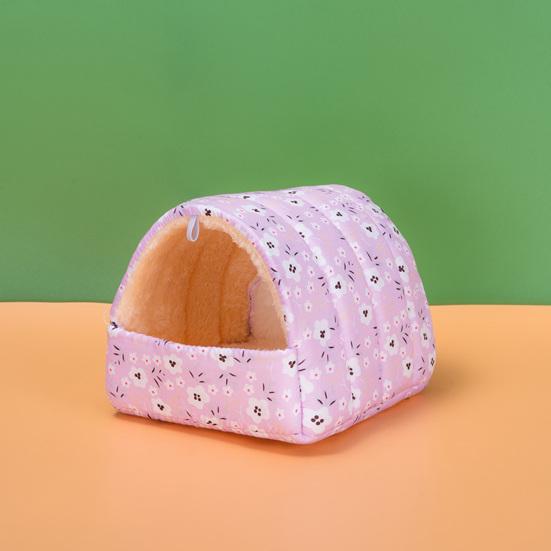 Pet Nest Semi-closed Cold Protection Big Space Printing Thickened Keep Warm Cloth Flower Print