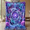 Purple Dolphins and Roses Theme blanket Lightweight Warm Flannel Blanket Decorative Throw Blanket for Home Decoration