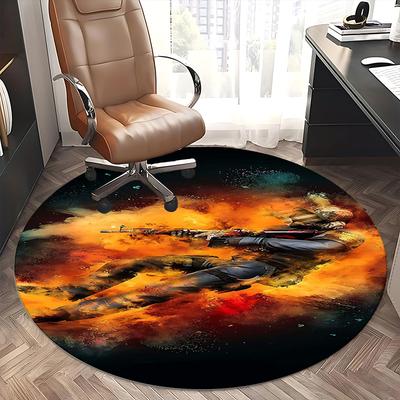 Counter-Strike Chair Mat Round Rug-Office Carpet, Non-slip, Suitable for Living Rooms, Bedrooms Decor.1205383a