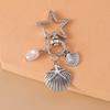 Cute Metal Love Heart Key Chain Pearl Shell Key Ring for Women Girl Handbag Pendants DIY Handmade Jewelry Gifts