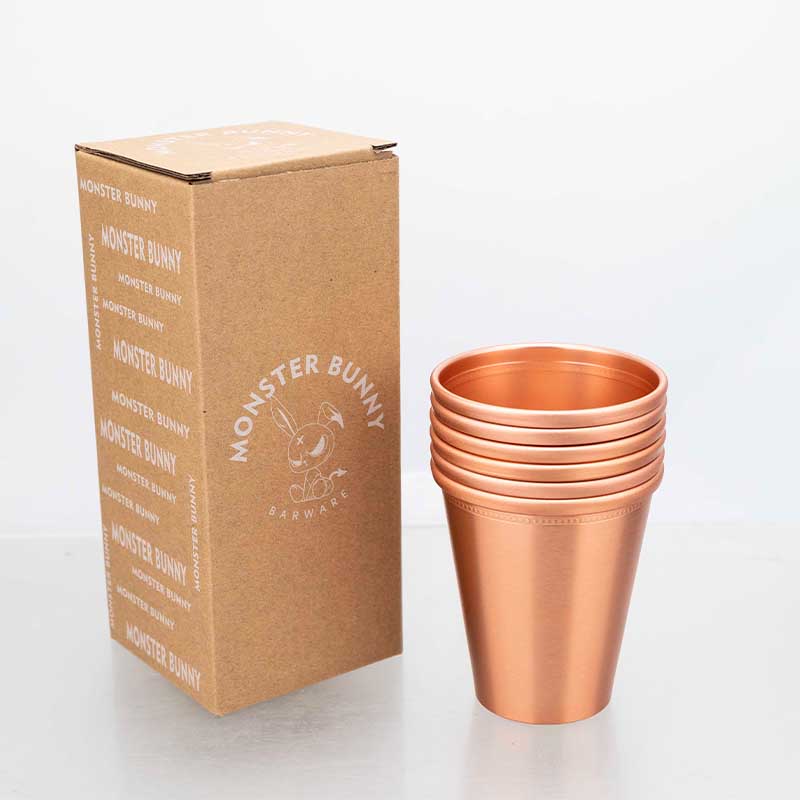 350ml Kupferbeschichtete Aluminium Perlen Tasse Leichte Retro Trinkbecher für Bar Küche Heimparty Gebrauch Geschenk Geschirr