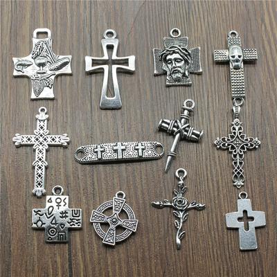 10 Stück Anhänger Kreuz Antik Silber Farbe Jesus Kreuz Anhänger Charms Nagel Kreuz Charms Für Schmuckherstellung