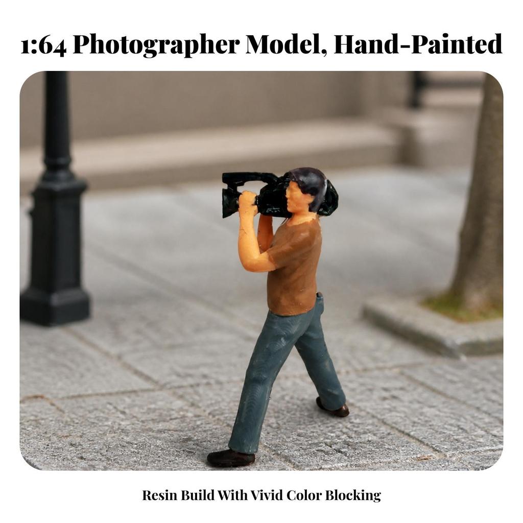 1:64 Scale Photographer Figure with Camera Hand Painted