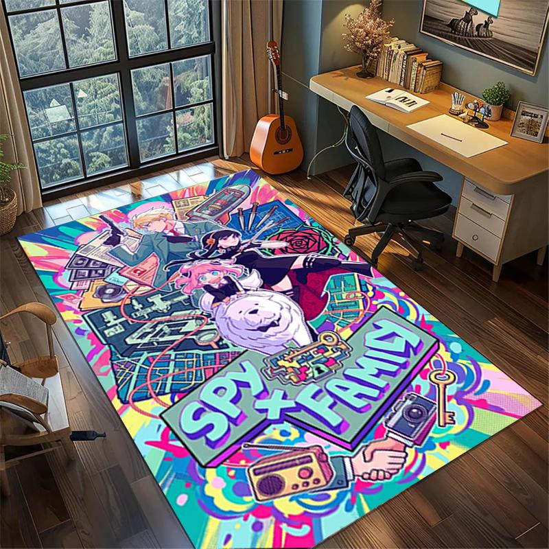 Large Area Floor Mat Rug "Spy × Family" Non Slip Washable Carpet Bedroom Gamer Room Decor—kwq95