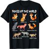 Foxes Of The World Funny Fox Animals Educational T-Shirt