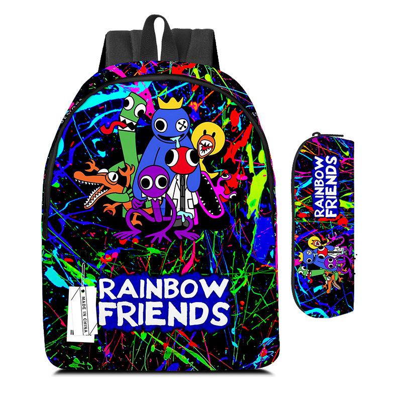 Rainbow Friends Elementary School Bag Two-Piece Rainbow Friends Children'S Cartoon Backpack Pencil Case