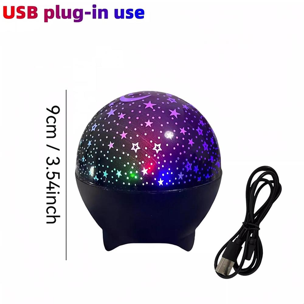 LED Starry Sky Night Lights USB Projector Lamp Magic Ball Moon Star Christmas Lights Home Bedroom KTV Atmosphere Decorations 3
