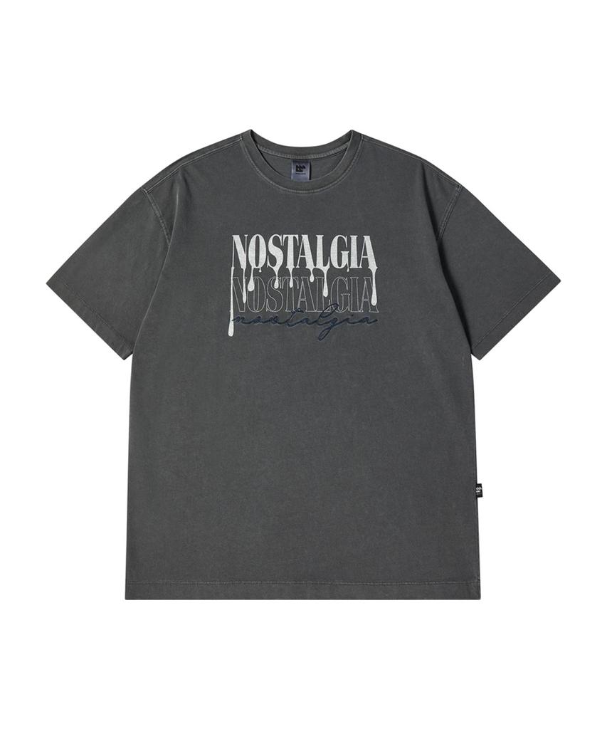 Beobeulpiseu [Unisex] Painting Embroidery Pigment T-Shirt_Charcoal