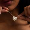 Certified Carat Heart Cut Moissanite Pendant Necklaces for Woman Silver Plated 18k Gold Solitaire Lab Diamond Neckchain