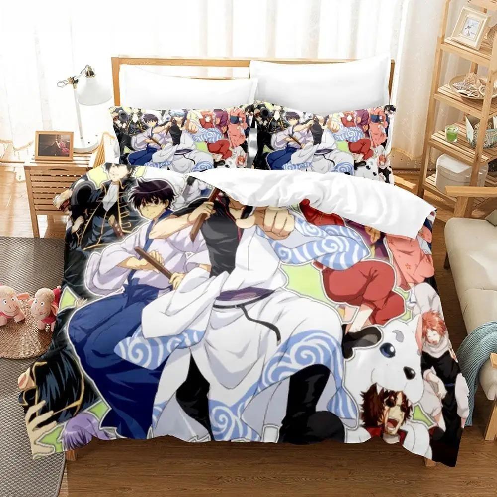 Brand New Gintama Bed Linen Collection Bed Cover Pillowcases For Adult Kids Twin Size Size Double Size Full Queen Dimension King Dimension Kids Teens