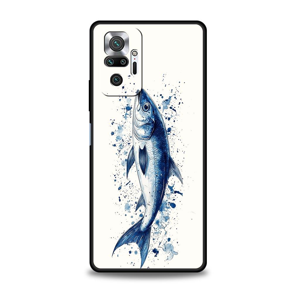 Phone Case For Xiaomi Redmi Note 14 13 12 Pro Plus 5G 9S 9 10 11 4G 14C 13C 12C 10C 9C 9A Soft Cover Sardines Aquatic Product