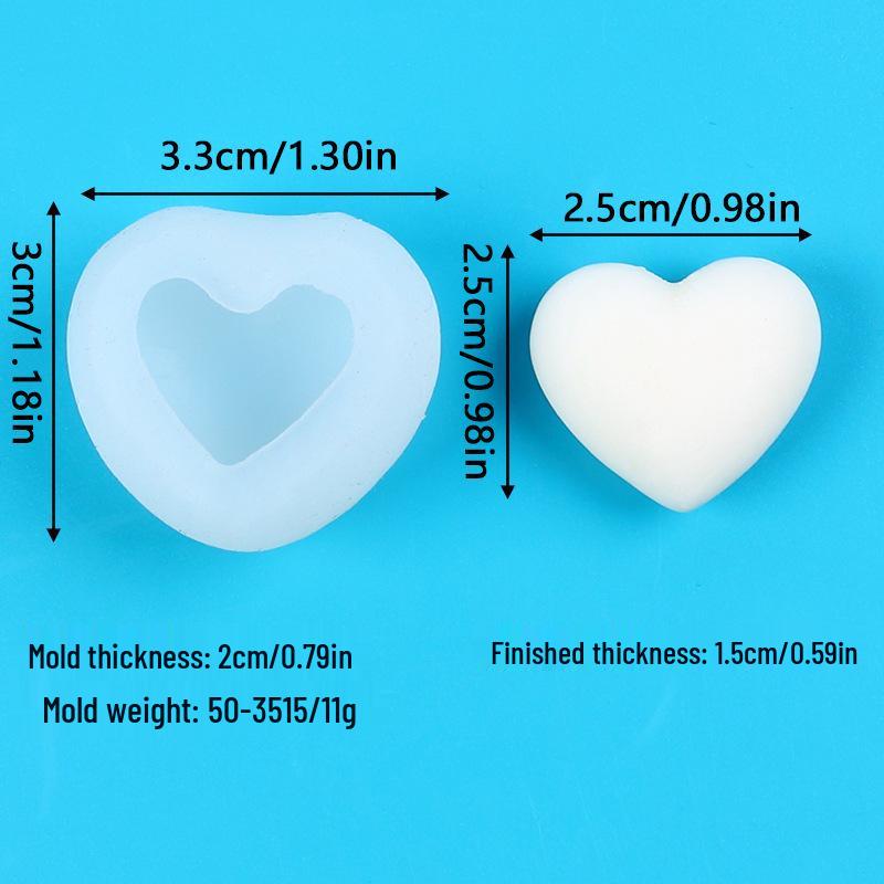 DIY 3D Heart-Shaped Silicone Mold for Valentine's Day Car Freshener, Candle, Squeeze Toy, and Decoration.