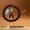 Indian Rosewood High-Density Prayer Beads Bracelet with Glass Stars and Straight Grain for Men and Women