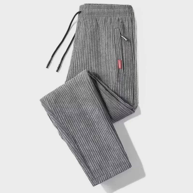 Men's Premium Corduroy Straight-Leg Trousers - Comfortable Autumn Casuals in Large Sizes