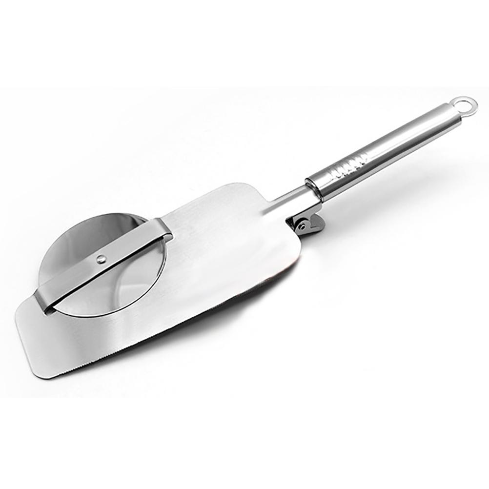 3 In 1 Pizza Cutter Wheel Serrated Edge Serving Spatula with Clip Stainless Steel Pizza Cutter Pizza Grater