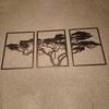 3 Panels Tree Of Life Metal Wall Art With Birds Large Metal Tree Silhouette Living Room Decor