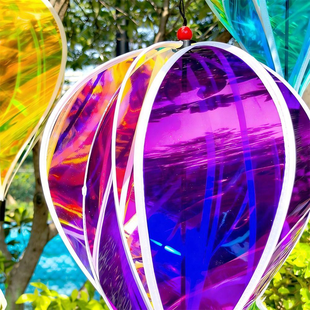 Giant Size Hot Air Balloon Spinners Plastic Material Color-changing Film Rotating Sequins Rainbow Colors Striped Tie Dye
