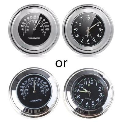 Motorbike Handlebar Clock Thermometer Waterproof Universal 7/8" 1Inch Motorbike Handlebar Mount Clock and Thermometer