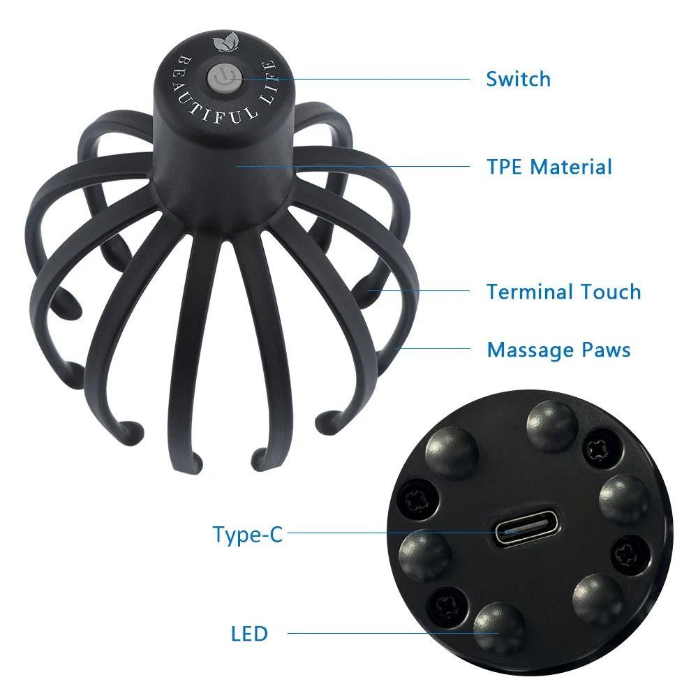 Multi-touch Electric Head Massager 3 Gears Head Scratcher for Relief Head Fatigue