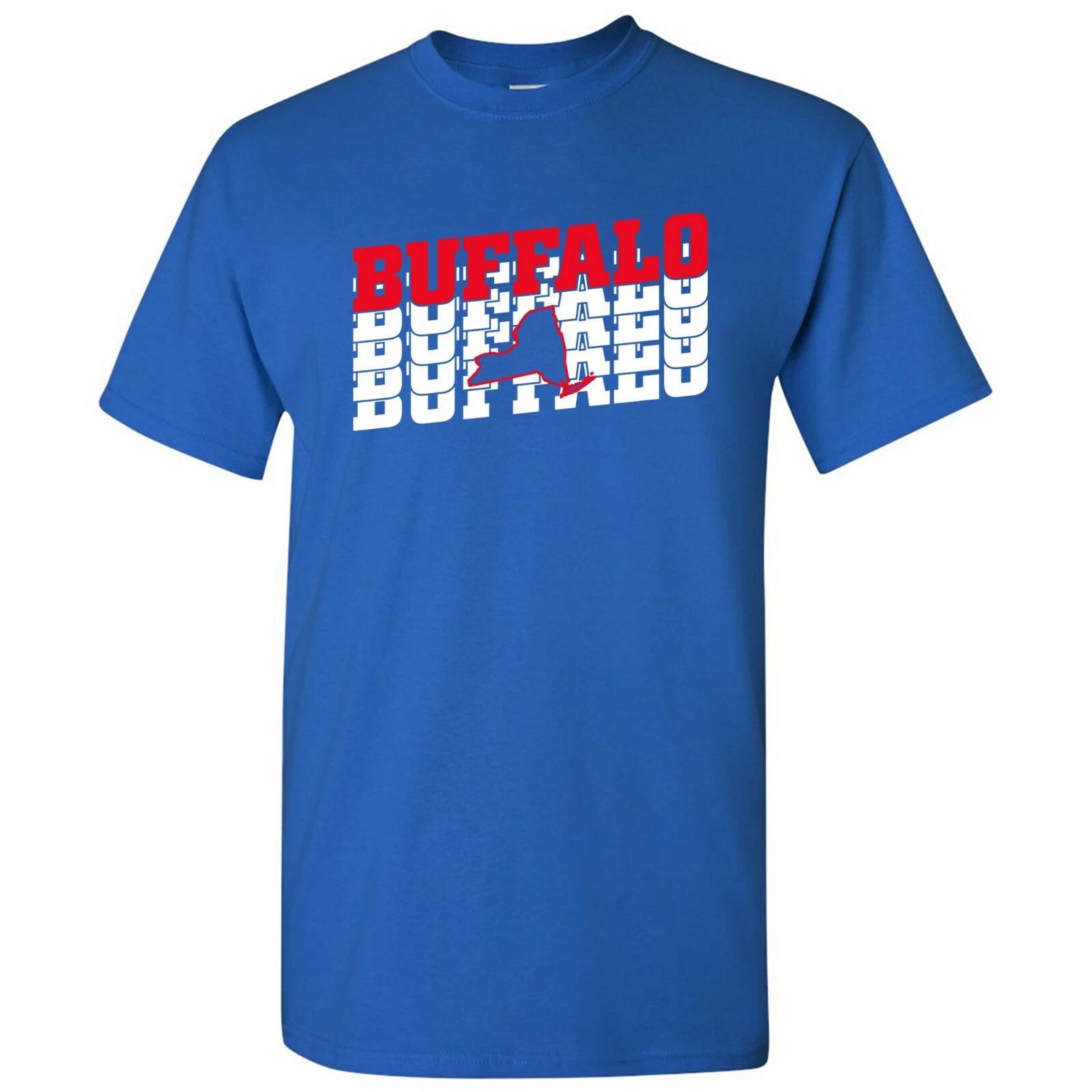 Buffalo Retro Repeat - Sports Team City Pride Tailgating T Shirt - Royal 2XL
