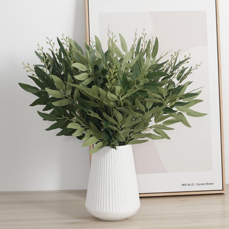 Kahaul Künstliche Seide Weidenstrauß Falsche Blätter Zuhause DIY Hochzeitsdekoration Dschungelparty Weidenranke Künstliches Laub Pflanzen Kranz