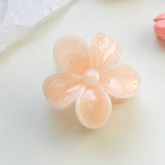 Hair Claw Flower Shape Stable Grip Glossy Shark Hair Clip Half-Tied Hair Ponytail Updo Hair Claw Hair Accessories