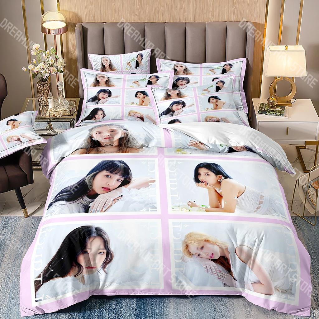 Fashion Gidles Girl Group KPOP Bedding Set Single Twin Full Queen King Size Bed Set Kids Bedroom Duvetcover Sets Bed Sheet Set