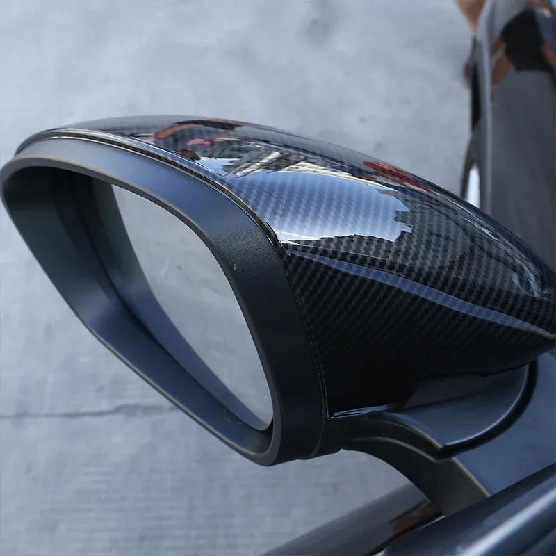 For Alfa Romeo Stelvio 2017-2024 ABS Carbon Fiber Car Outside Rearview Mirror Decorative Cover Trim Stickers Car Accessories