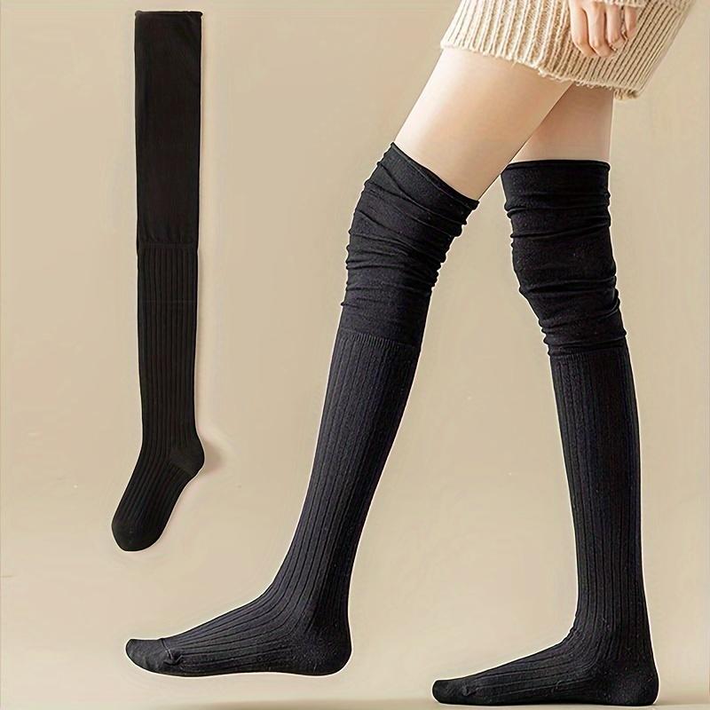 Stacked Knee High Socks Long Tube JK Socks Thigh Sleeves Spliced Knee Pads For Long Boots Soft Stretch Fabric Fashionable For Cosplay School Outfits