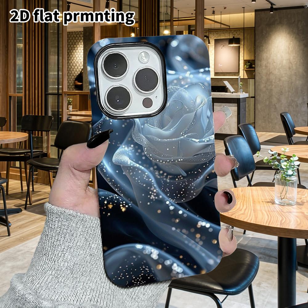 Phone Case: 2D Flat Suitable for iPhone 18 17 16 15 14 13 Pro Film Protective Case, Couple Style, Crystal Rose, Christmas and Halloween Gifts