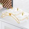 Elegant Iron Art Snack Dish with Compartments: Luxurious Fruit Plate for Home or Hotel