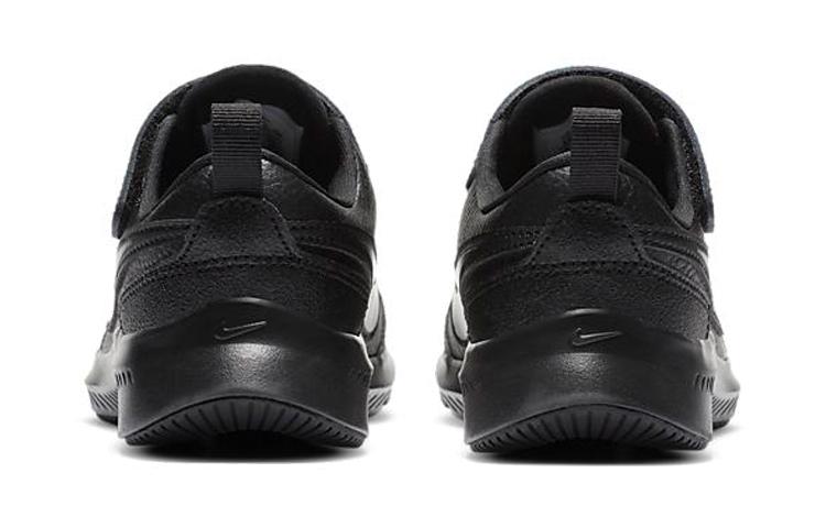 Nike Varsity Leather Low Top Sports Casual Shoes Pure Black Children Aged 3 7 Years Old CN9393-001
