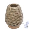 Table Lamp Double Layer Woven 3 Color Temperature Stepless Dimming Vintage Bedside Lamp for Bedroom