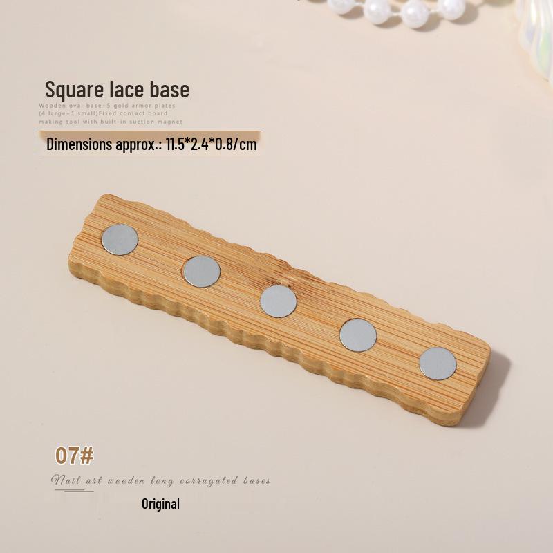 Minimalist Wooden Nail Art Practice Base & Wearable Metal Finger Holder