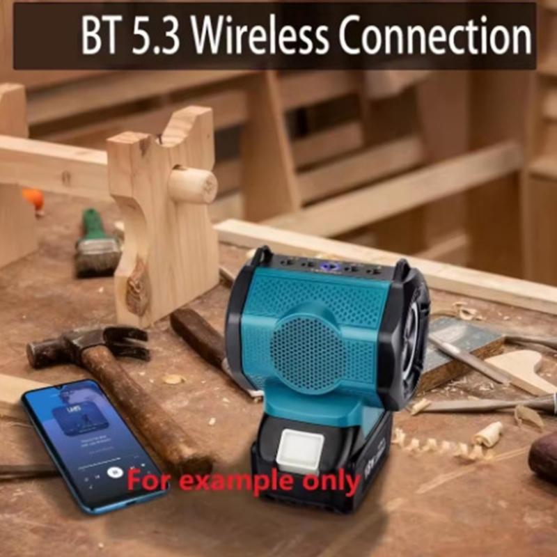 HIFI High Fidelities Bluetooth-compatible Speaker Portable Waterproof Design For 18-20V Batteries for Outdoor Activity Construction Sites and Camping