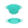 Collapsible Round Silicone Colander Large and Small Sizes for Kitchen Use High Temperature Resistant Strainer Basket with Handles