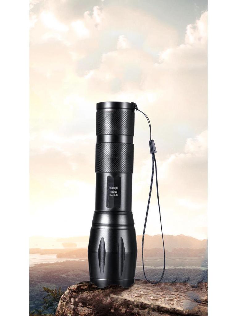 LED Multifunctional Flashlight - USB Rechargeable, Triple Light Source, Purple Identification, Aluminum Alloy, Night Fishing