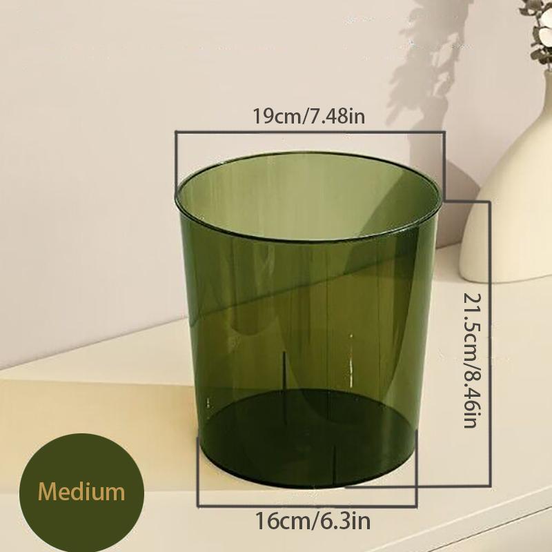 Clear Transparent Trash Can Compact Desktop Garbage Can Small Spaces Practical Waste Paper Storage Bucket Recycling Ice Bucket
