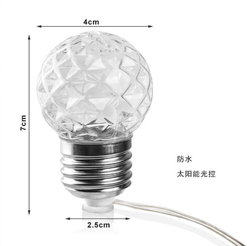 2 Modes Solar Bulbs String Lights Waterproof 10 LED Globe Lights Clear Bulb Outdoor LED Decorative Li