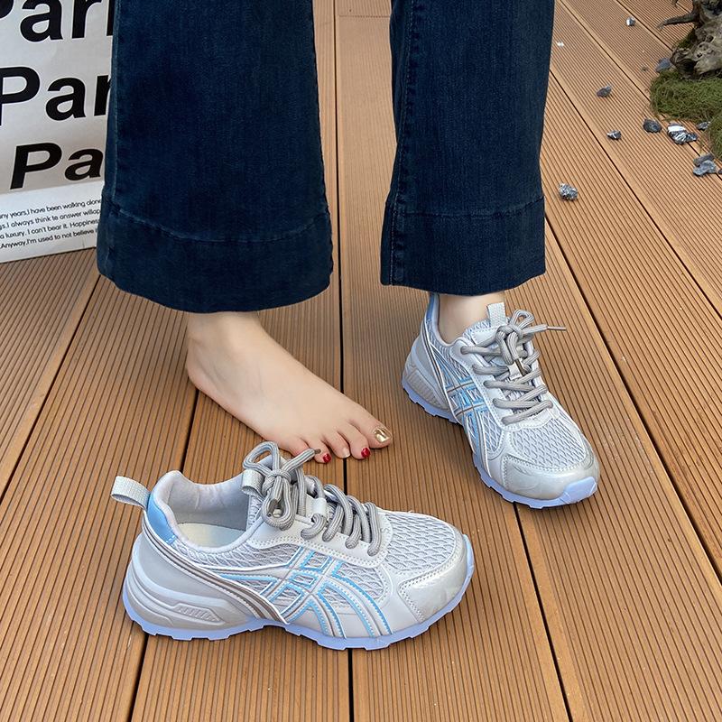 Dexun shoes women's 2025 new autumn mesh thick-soled inner height increase Forrest Gump shoes retro soft-soled casual sports women's shoes