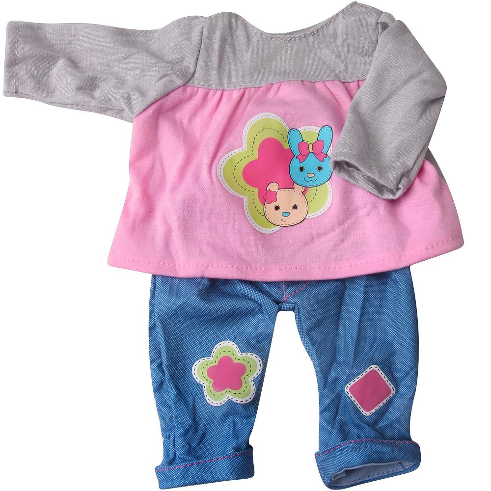 Muñecas Reborn de 43 cm Traje Casual Muñeca Americana Chica de 18 Pulgadas Nuestros y Generación Muñecas Accesorios Ropa Camiseta Pantalones