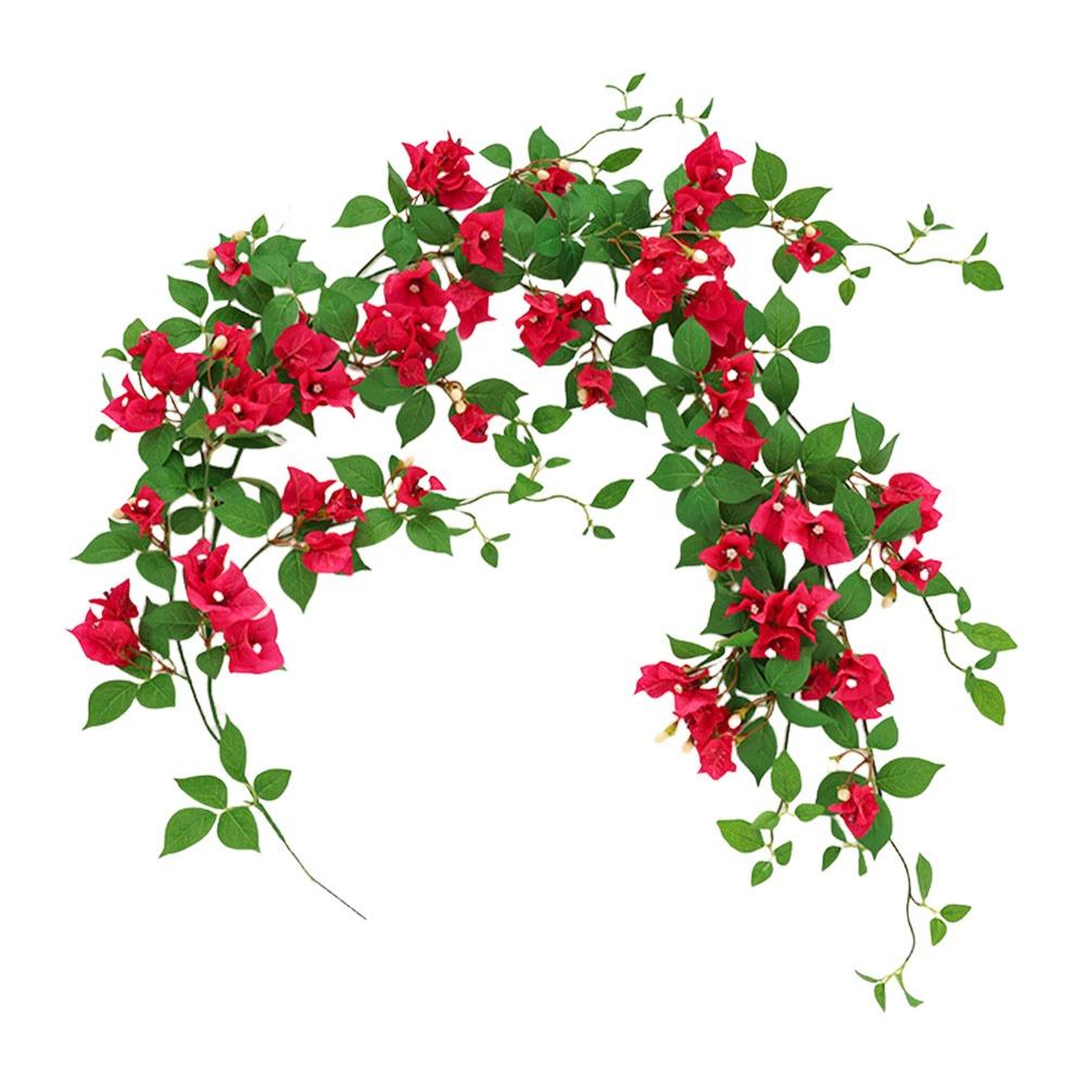 Multicolor Bougainvillea Artificial Flower Vine Hanging Decoration Green Leaves Simulation Flower Vine DIY Photo Props