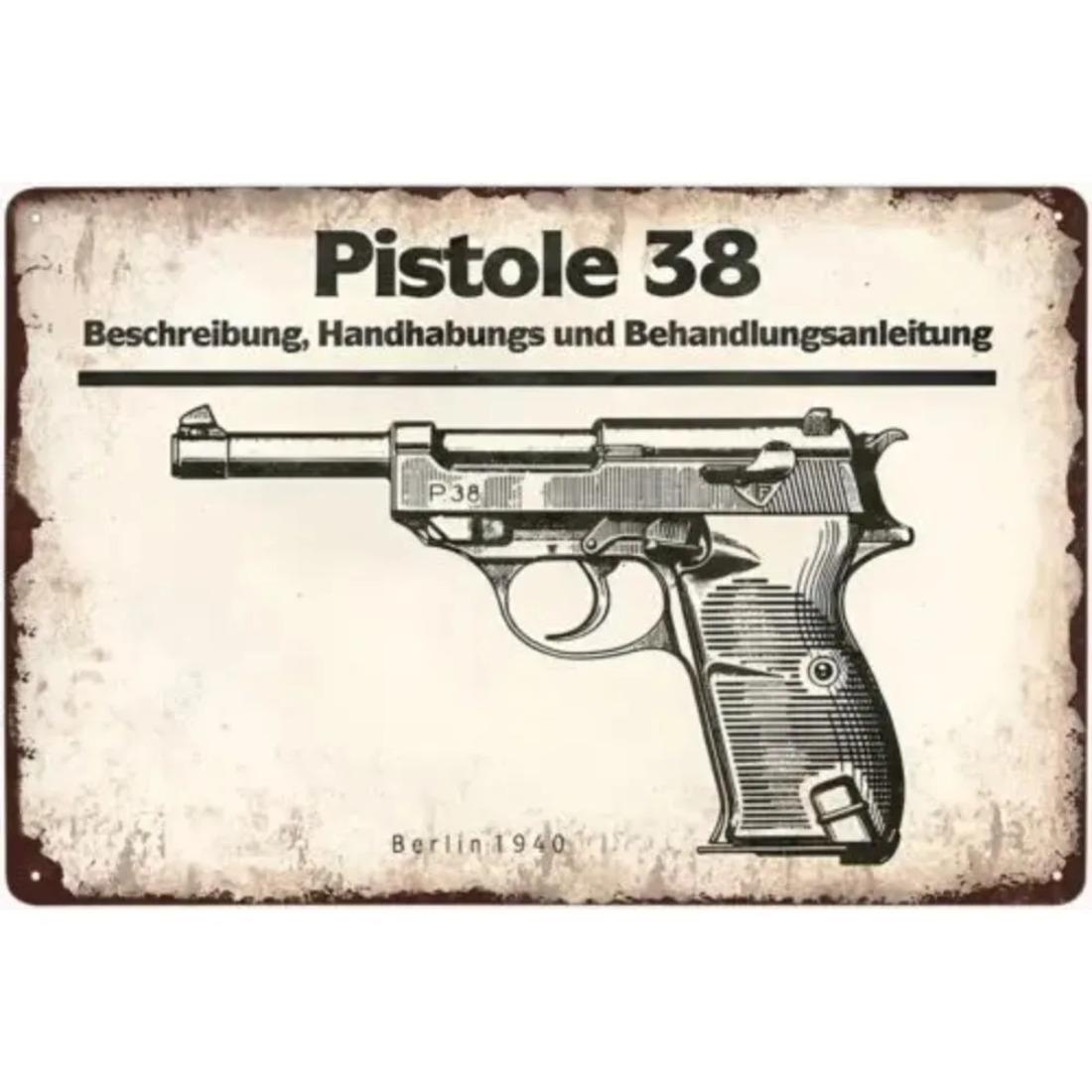 

Walther P38 Vintage Metal Sign Retro Advertising Wall Art Decor 20x30cm（7.8x11.8inch）