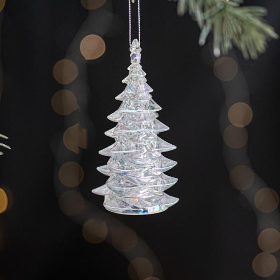 Christmas Tree Ornament Snowflake Deer Bird Icicle Design Sparkling Hanging Decoration Festive Holiday Season Home Decor